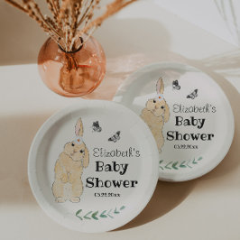 Plato De Papel Cute Little Bunny Baby Shower