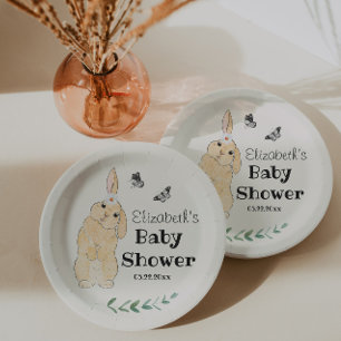 Plato De Papel Cute Little Bunny Baby Shower