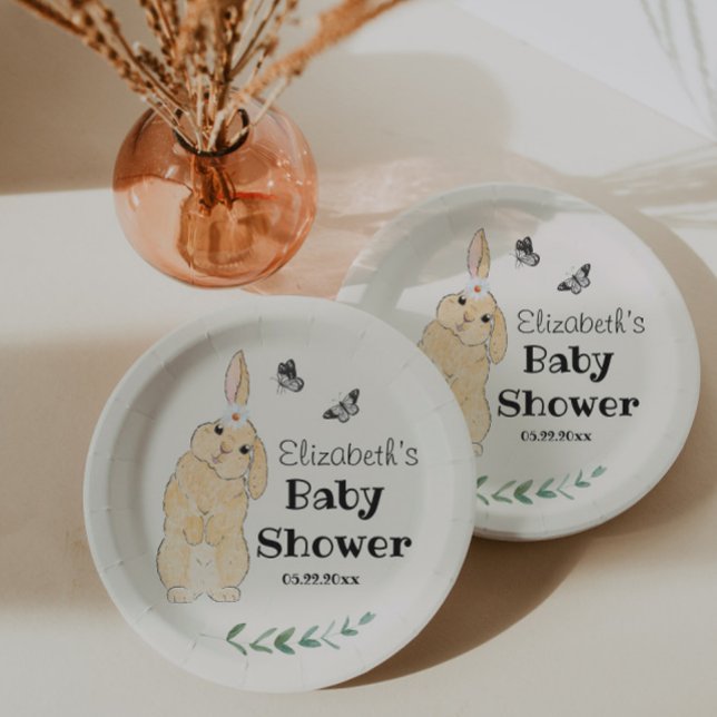 Plato De Papel Cute Little Bunny Baby Shower (Subido por el creador)