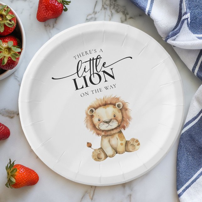 Plato De Papel Cute Little Lion Baby Shower (Subido por el creador)