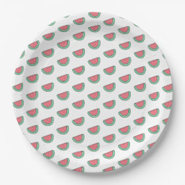 Plato De Papel Cute Little Water Melon Pattern Niños Cumpleaños