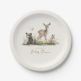 Plato De Papel Cute Little Woodland Animals Baby Shower