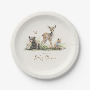 Plato De Papel Cute Little Woodland Animals Baby Shower