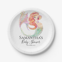 PLATO DE PAPEL CUTE MERMAID BABY SHOWER