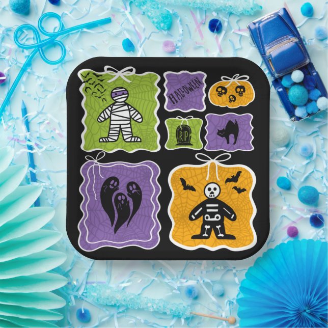 Plato De Papel Cute Mommy Coquette Halloween  (Fiesta)