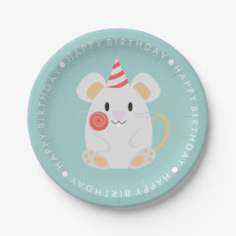 Plato De Papel Cute Mouse Kids Birday Fiesta