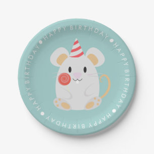 Plato De Papel Cute Mouse Kids Birday Fiesta