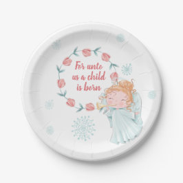 Plato De Papel Cute Navidades Placas de papel Angel
