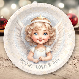Plato De Papel Cute Navidades Placas de papel Angel