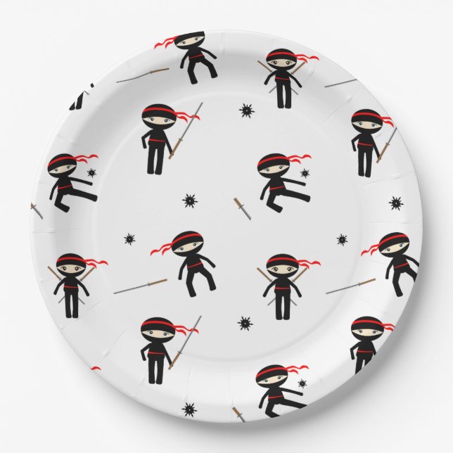 Plato De Papel Cute Ninjas (Anverso)