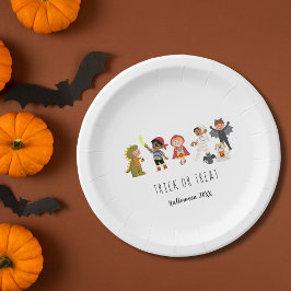 Plato De Papel Cute niños disfrazan papel de fiesta de Halloween