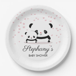 Plato De Papel Cute Panda Baby Shower Placas de papel