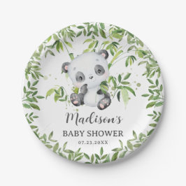 Plato De Papel Cute Panda Bear Cub Greeneration Baby Shower Cumpl
