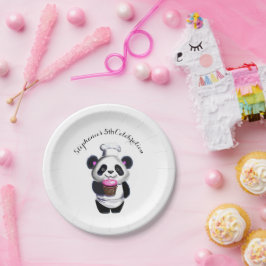 Plato De Papel Cute Panda Bear Paper Placa