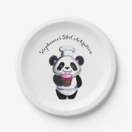 Plato De Papel Cute Panda Bear Paper Placa