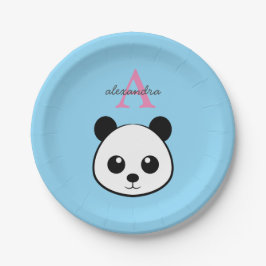Plato De Papel Cute Panda Bear Paper Plates – Personalized