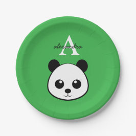 Plato De Papel Cute Panda Bear Paper Plates – Personalized