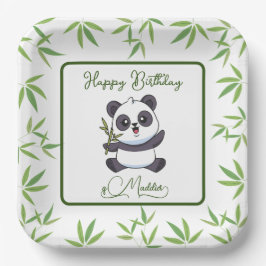 Plato De Papel Cute Panda Kiddie Restitución de cumpleaños