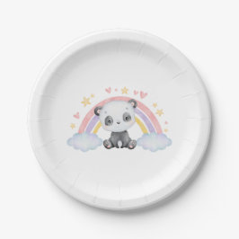 Plato De Papel Cute Panda Paper Birthday Placas