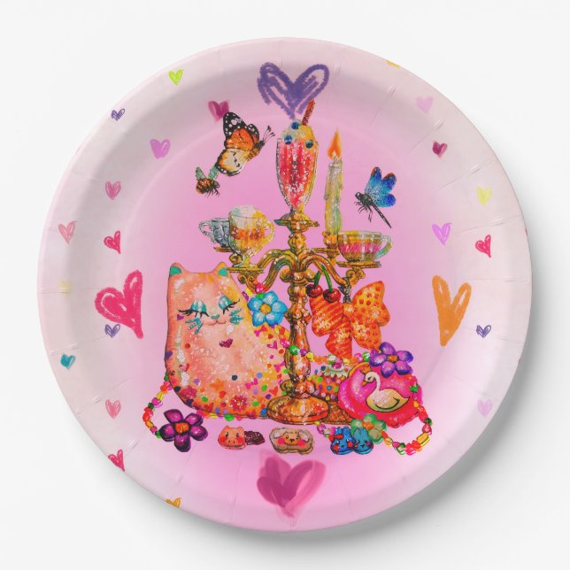 Plato De Papel Cute Pastel (Anverso)