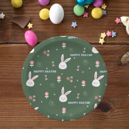 Plato De Papel Cute Pastel Color Semana Santa Bunny Placa De Pape