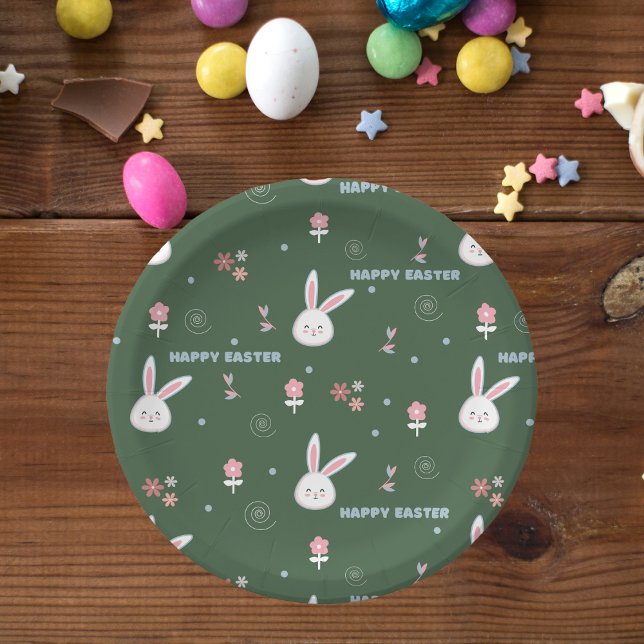 Plato De Papel Cute Pastel Color Semana Santa Bunny Placa De Pape (Subido por el creador)