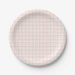 Plato De Papel Cute Pastel Hand Drawn Grid Ballet Pink