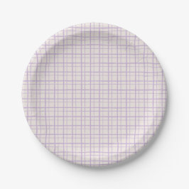 Plato De Papel Cute Pastel Hand Drawn Grid Dusty Lilac