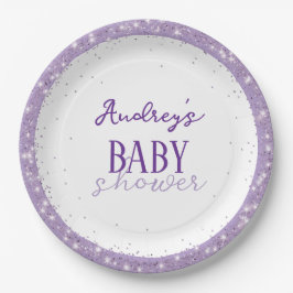 Plato De Papel Cute Pastel Purple Baby Shower