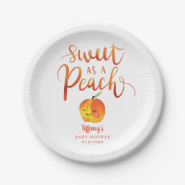 Plato De Papel Cute Peach Chica Spring Baby Shower