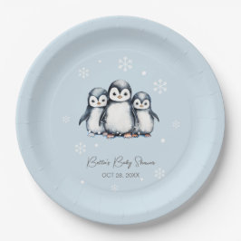 Plato De Papel Cute Penguin Winter Baby Shower