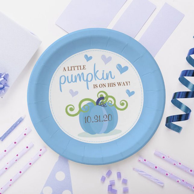 Plato De Papel Cute Pequeño Calabaza Boys Baby Shower (Subido por el creador)
