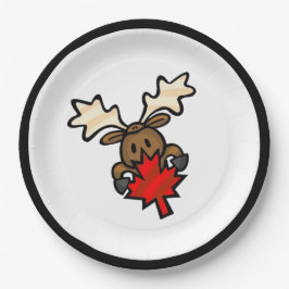 Plato De Papel Cute Personalizado Canadian Moose