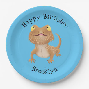 Plato De Papel Cute personalizado de cumpleaños del lagarto de dr