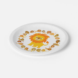 Plato De Papel Cute Personalizado Lion Mandala Placas de papel