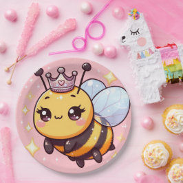 Plato De Papel Cute Personalizado Queen Bee