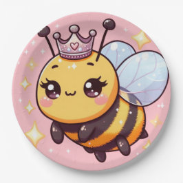 Plato De Papel Cute Personalizado Queen Bee