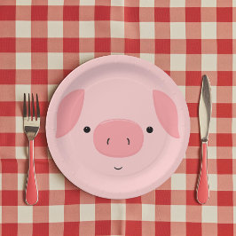Plato De Papel Cute Piggy
