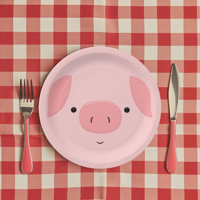 Plato De Papel Cute Piggy (Subido por el creador)