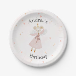 Plato De Papel Cute Pink Baby Mouse Birthday Plates