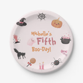 Plato De Papel Cute Pink Halloween Birthday Party
