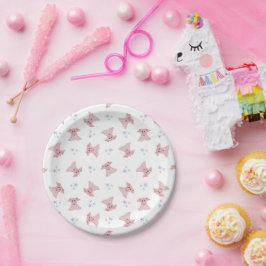 Plato De Papel Cute Pinos Rosa Barnyard Niños Cumpleaños