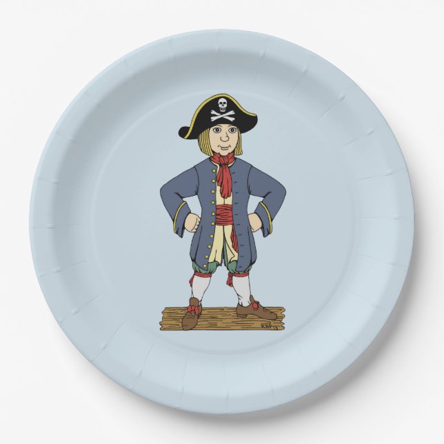 Plato De Papel Cute Pirate Lad (Anverso)