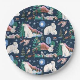 Plato De Papel Cute Polar Bear Winter Baby Shower