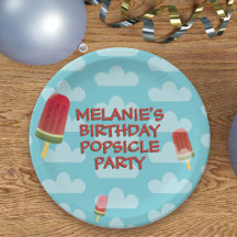 Cute Popsicle Kids Birday Paper Placas