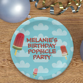 Plato De Papel Cute Popsicle Kids Birday Paper Placas