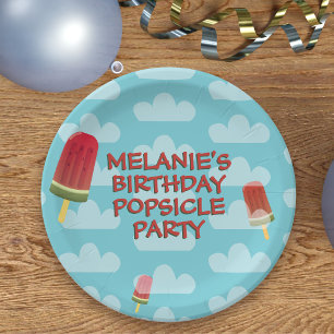Plato De Papel Cute Popsicle Kids Birday Paper Placas