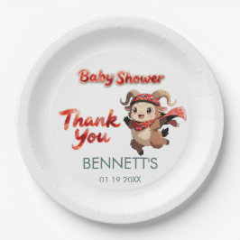 Plato De Papel Cute Ram Winter Baby Shower Paper Plate