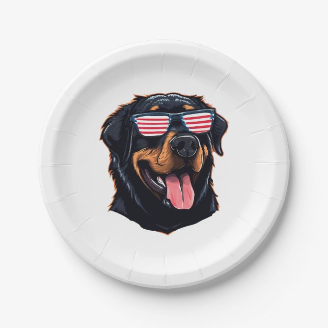 Plato De Papel Cute Rottweiler Puppy (Anverso)