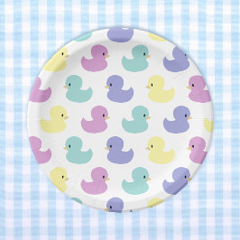 Plato De Papel Cute Rubber Duck Gender Neutral Baby Shower